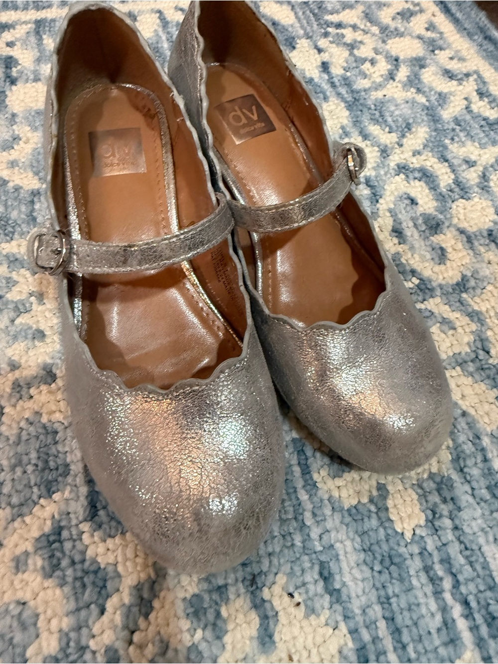 Dolce Vita Girls Silver Mary Jane Dress Shoes